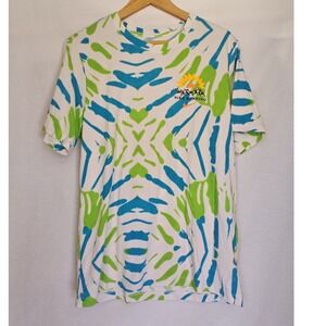Nike Shirt Running Festival‎ Tie Dye Graphic Tee Large CZ9891-100 White Blue